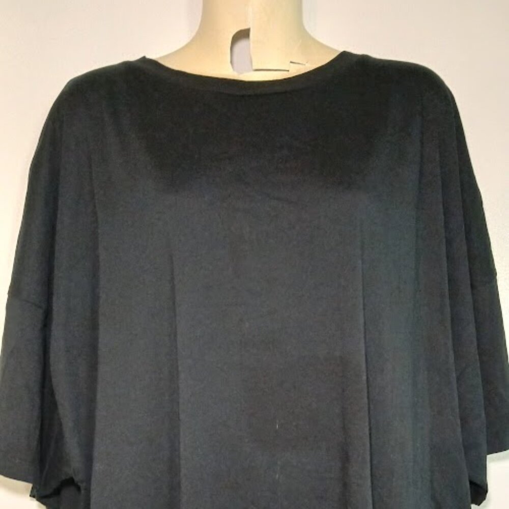 Zara Basic Women Collection Tee Shirt Dress Side Slit Black Size Medium